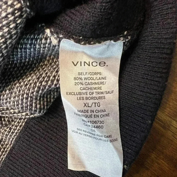 Vince Wool Cashmere Bird's Eye Crewneck Sweater XL - Picture 5 of 7